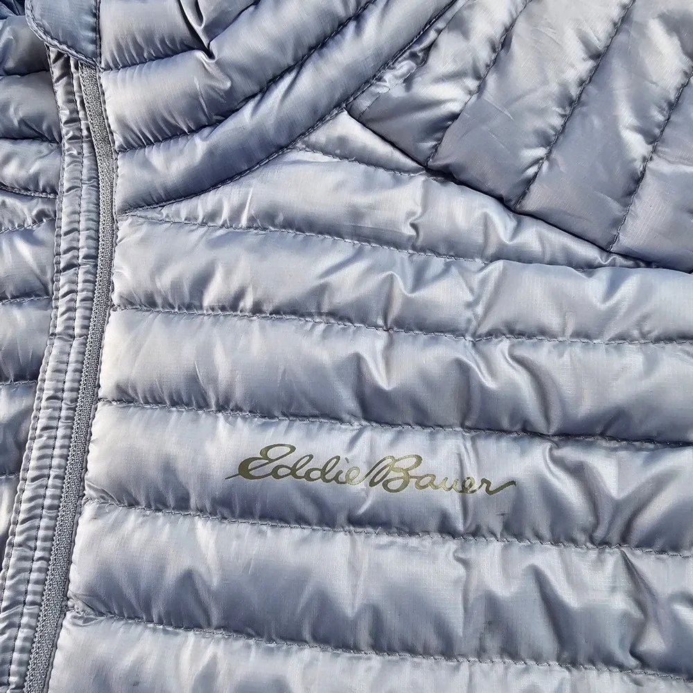Eddie Bauer Puffer Vest Women XL Light Purple First Ascent Storm Down 800 Zip-Up